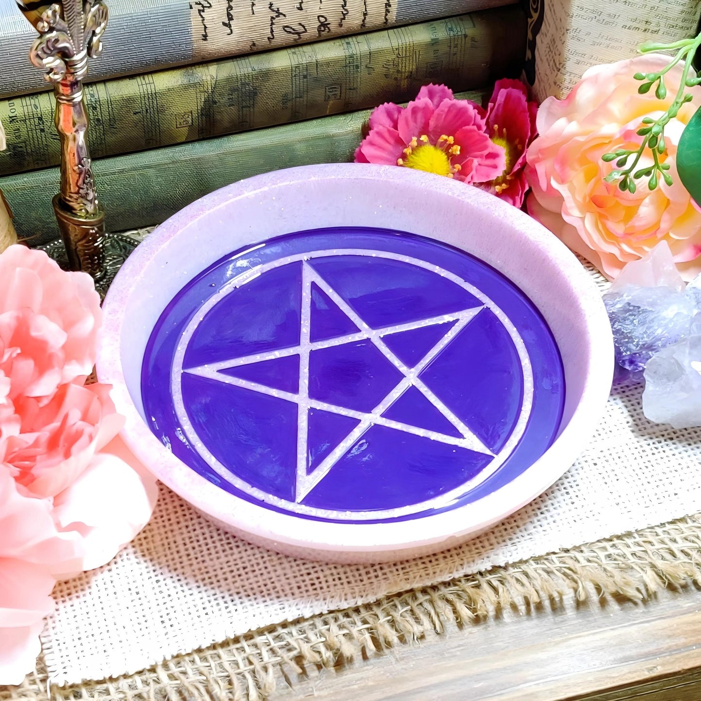 Enchanted Pentacle Altar Bowl | Wiccan Ritual & Jewelry Holder | Gothic Witchcraft Offering Dish - The Dark Primordial