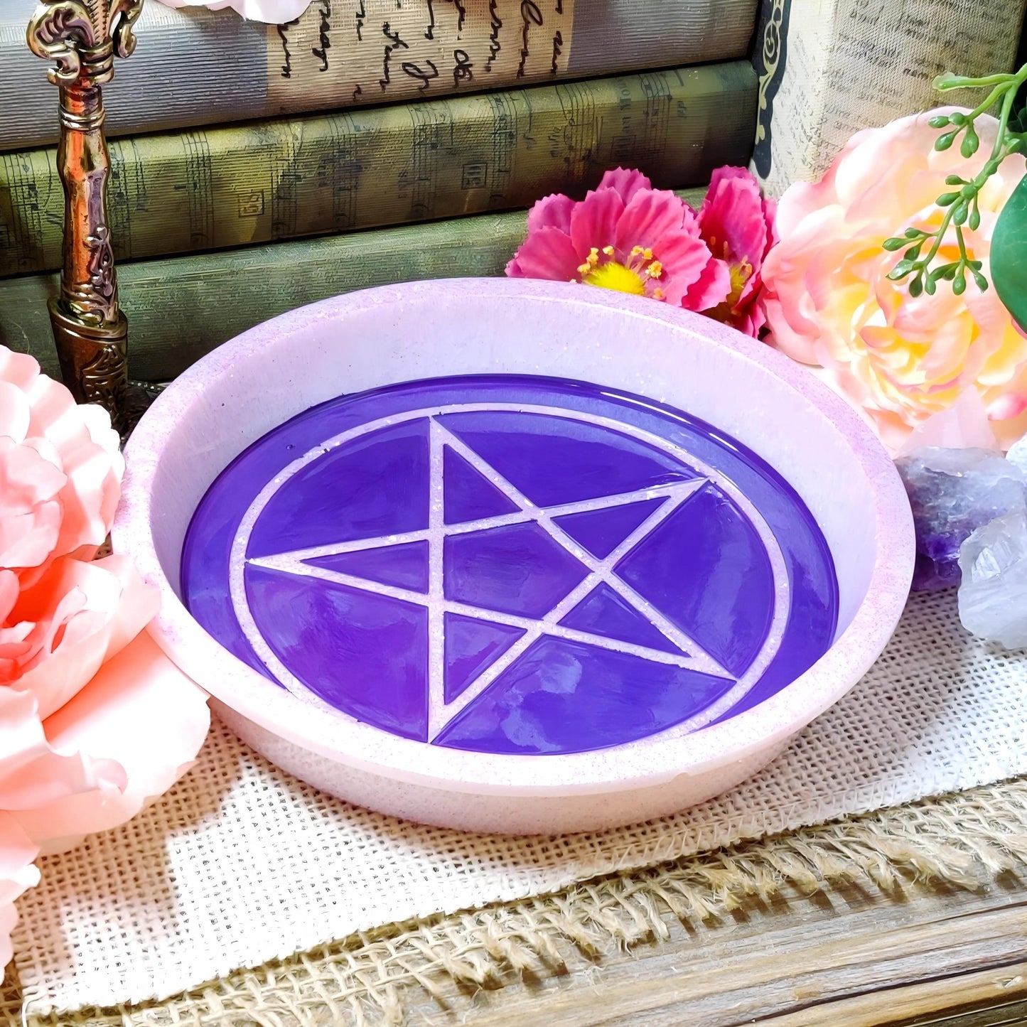 Enchanted Pentacle Altar Bowl | Wiccan Ritual & Jewelry Holder | Gothic Witchcraft Offering Dish - The Dark Primordial