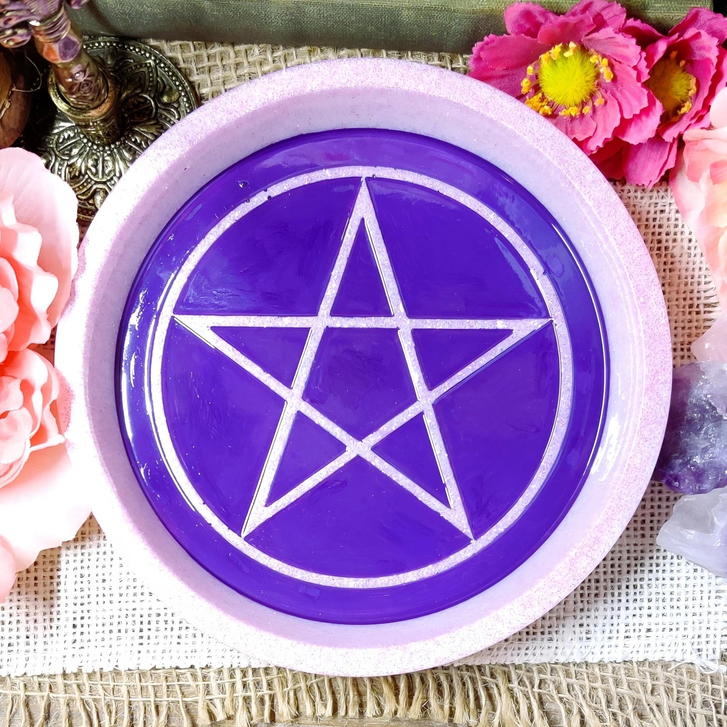 Enchanted Pentacle Altar Bowl | Wiccan Ritual & Jewelry Holder | Gothic Witchcraft Offering Dish - The Dark Primordial