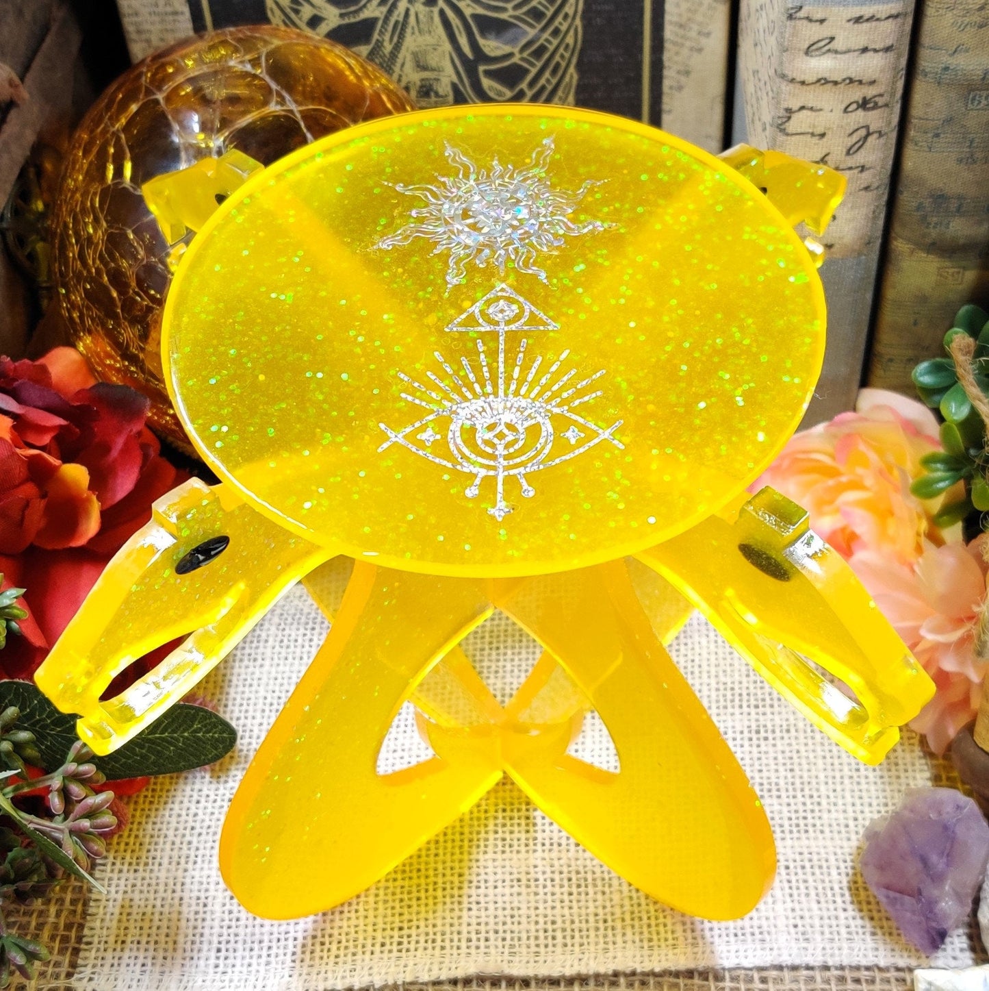Two Headed Snake Portable Altar Stand, Elevated Ritual Offering Plate for Crystal Magic, Herbal Magic, Sacred Serpent & Pagan Accessories - The Dark Primordial