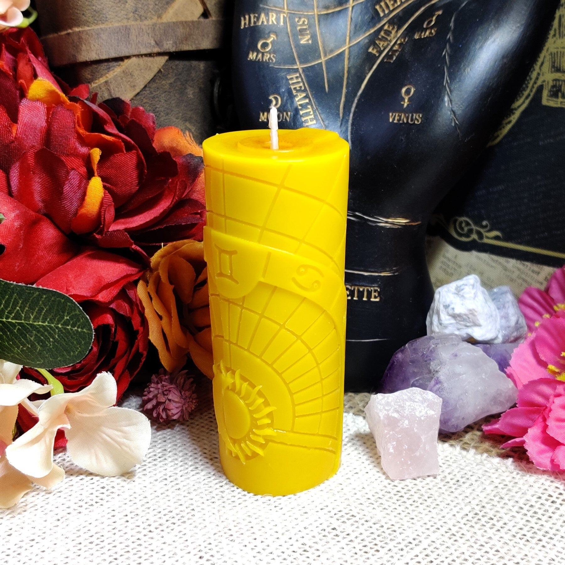 Astrology Candle Set - Aries, Virgo, Pisces Zodiac Candles, Organic Coconut Soy Wax, Palo Santo, Witchy Gifts, Horoscope Altar Tools - The Dark Primordial