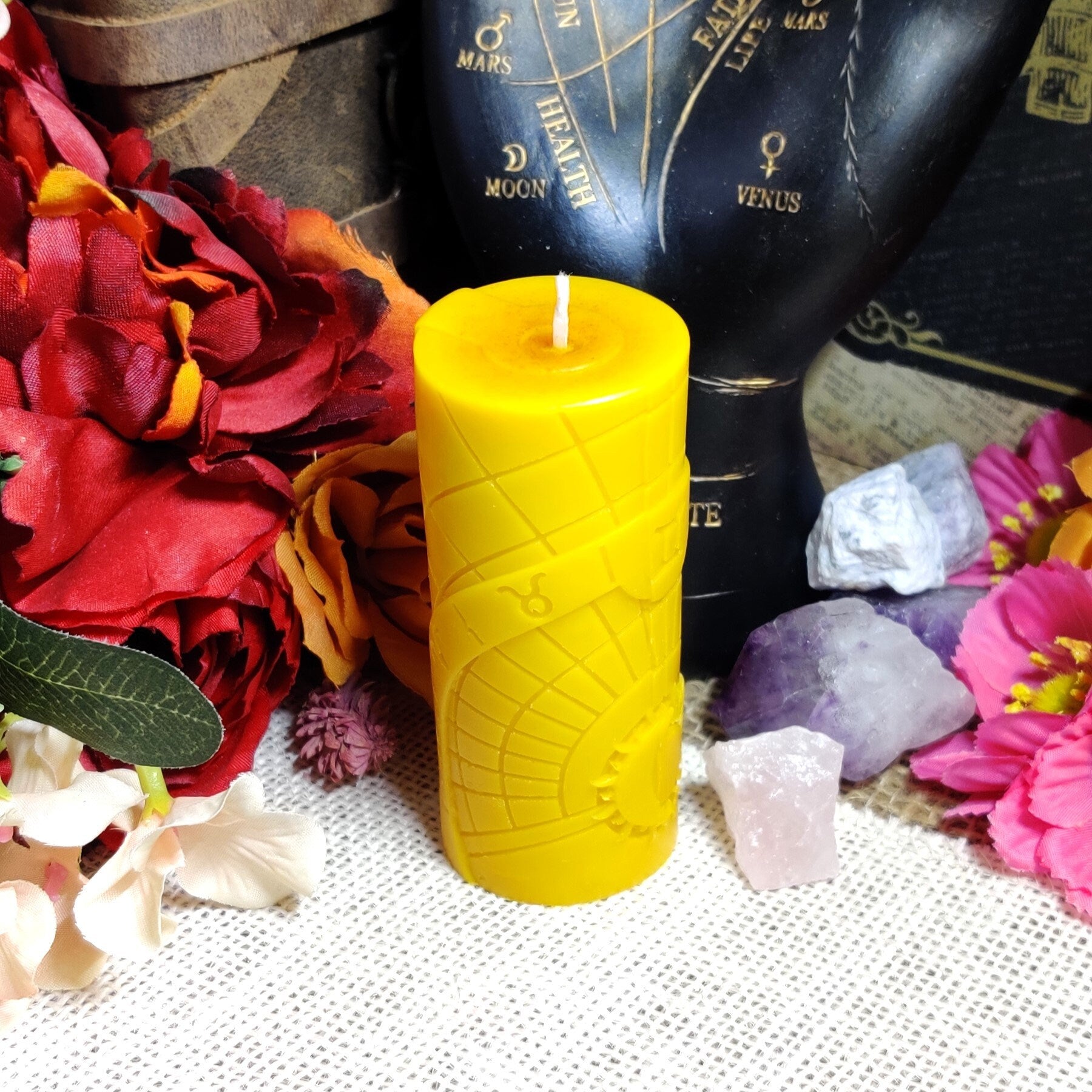 Astrology Candle Set - Aries, Virgo, Pisces Zodiac Candles, Organic Coconut Soy Wax, Palo Santo, Witchy Gifts, Horoscope Altar Tools - The Dark Primordial