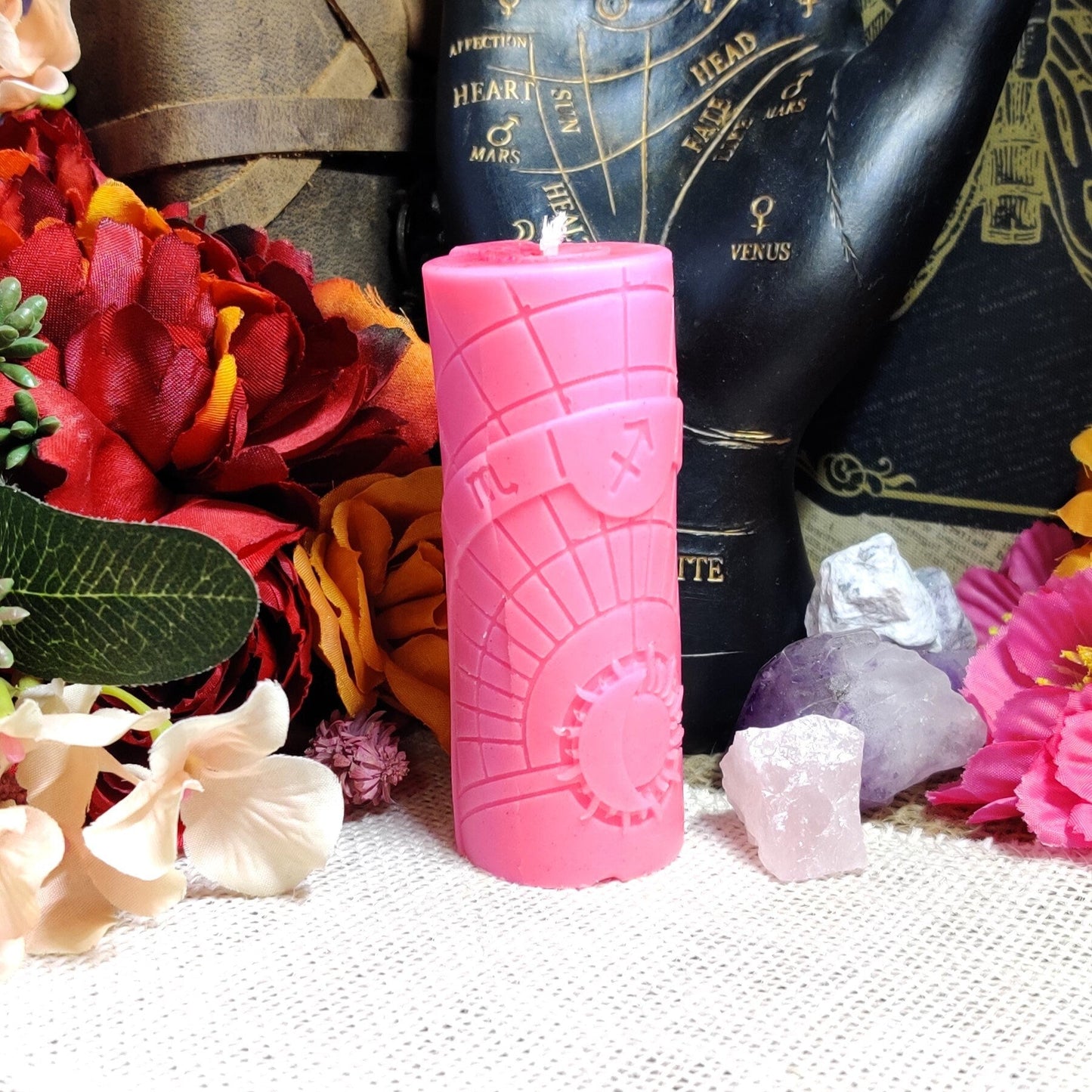 Astrology Candle Set - Aries, Virgo, Pisces Zodiac Candles, Organic Coconut Soy Wax, Palo Santo, Witchy Gifts, Horoscope Altar Tools - The Dark Primordial