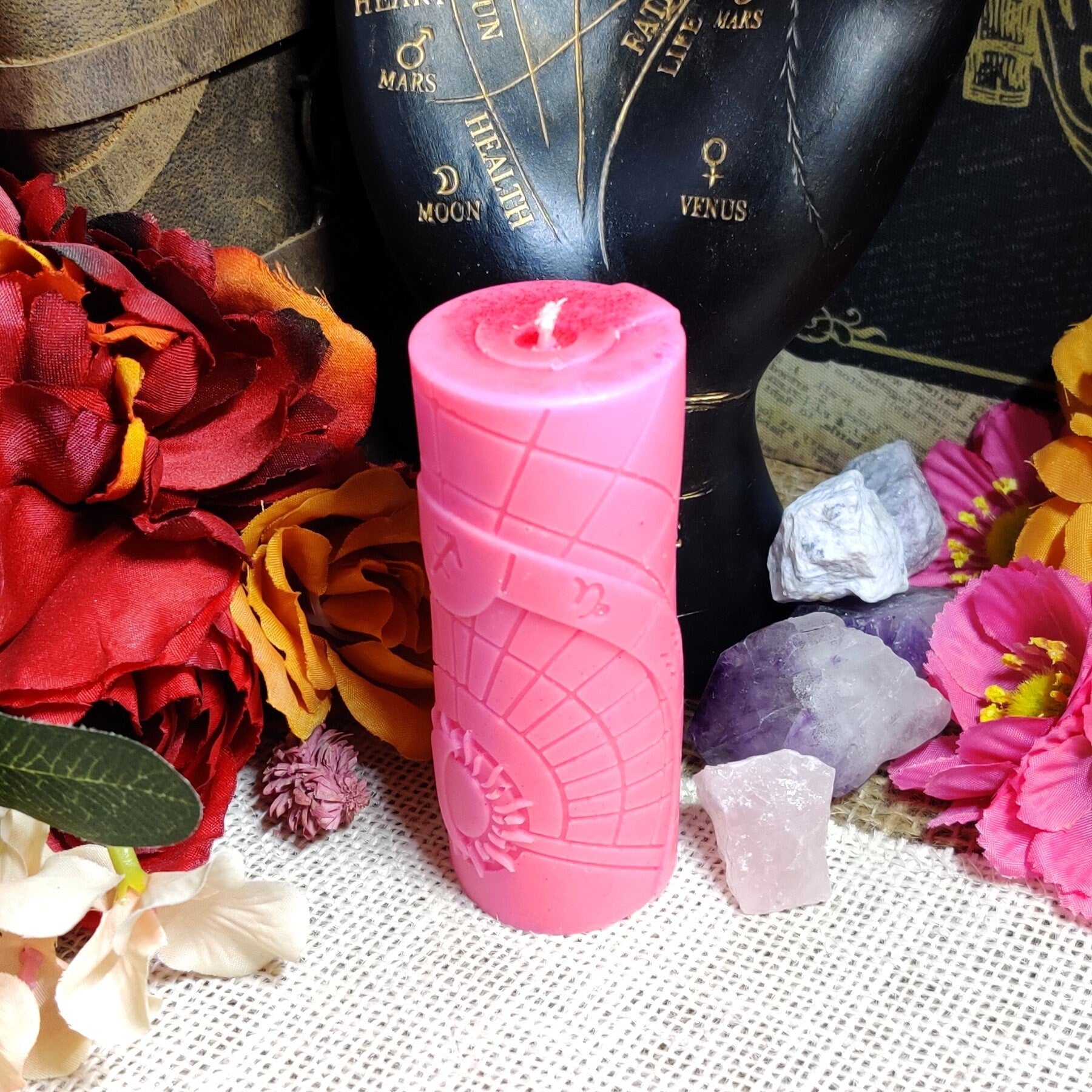 Astrology Candle Set - Aries, Virgo, Pisces Zodiac Candles, Organic Coconut Soy Wax, Palo Santo, Witchy Gifts, Horoscope Altar Tools - The Dark Primordial