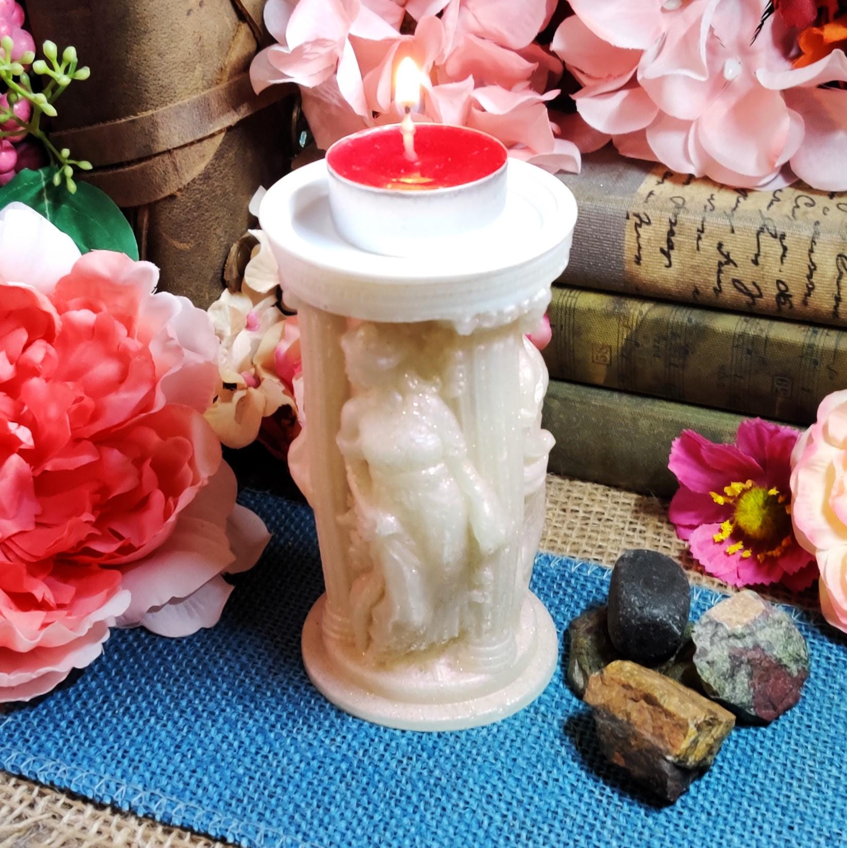 Athena Tealight Candle Holder – Greek Goddess Decor & Divine Feminine Altar Piece | Mythology Gift for Spiritual Protection - The Dark Primordial