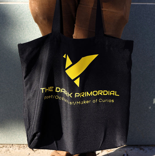 Brand Logo Tote Bag, The Dark Primordial Branded Polyester Carryall, Gothic Witch Fashion & Business Merch for Secular Witchcraft Enthusiast - The Dark Primordial