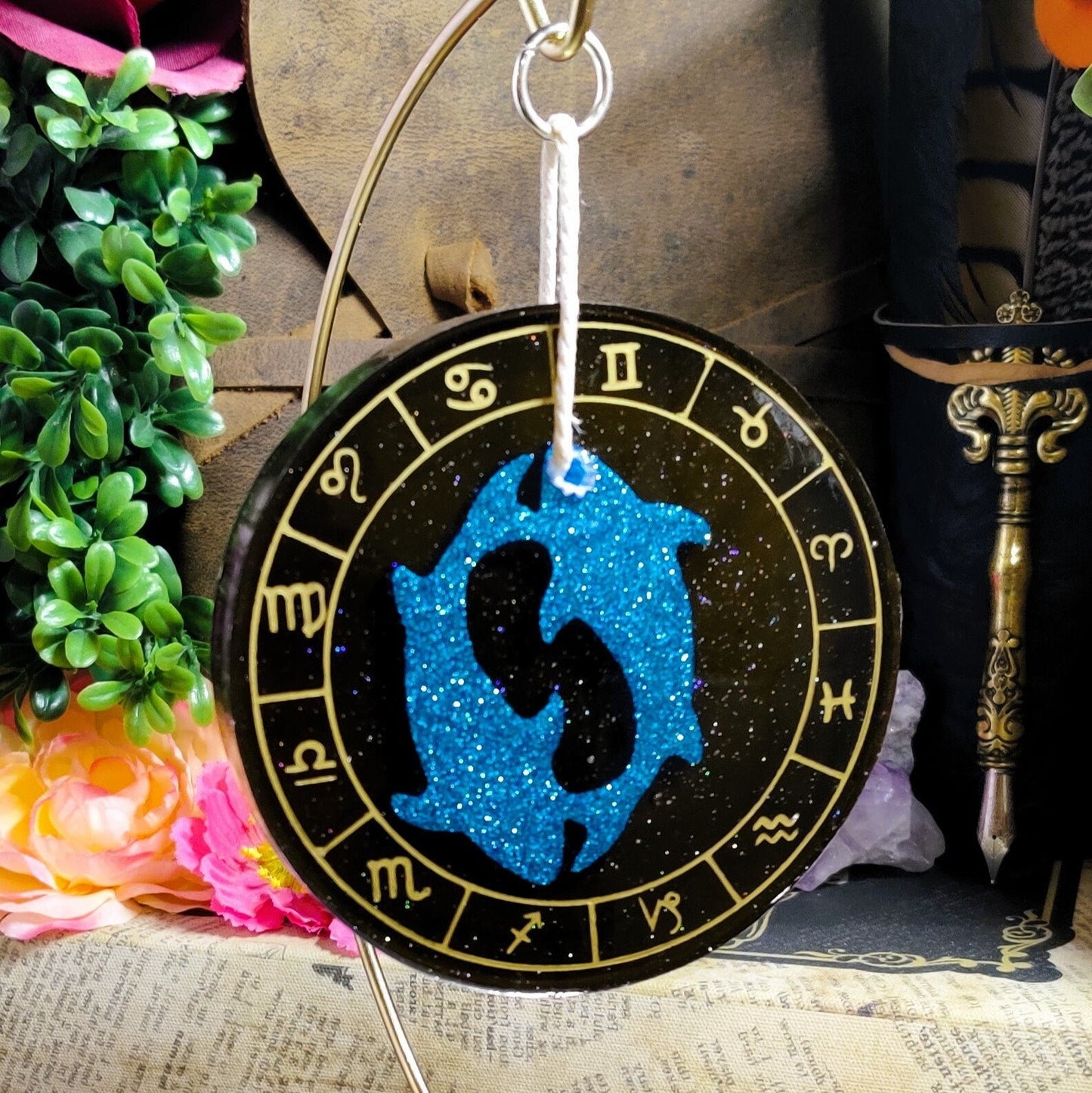 Custom Zodiac Desk Ornament, Astrology Nightstand Decor for Secular Witch & Horoscope Lover, Gifts for Sacred Space and Pagan Home Accent - The Dark Primordial