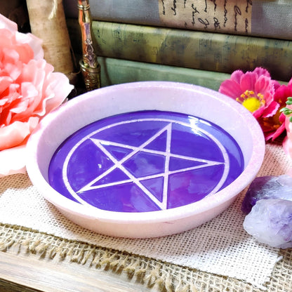 Enchanted Pentacle Altar Bowl | Wiccan Ritual & Jewelry Holder | Gothic Witchcraft Offering Dish - The Dark Primordial
