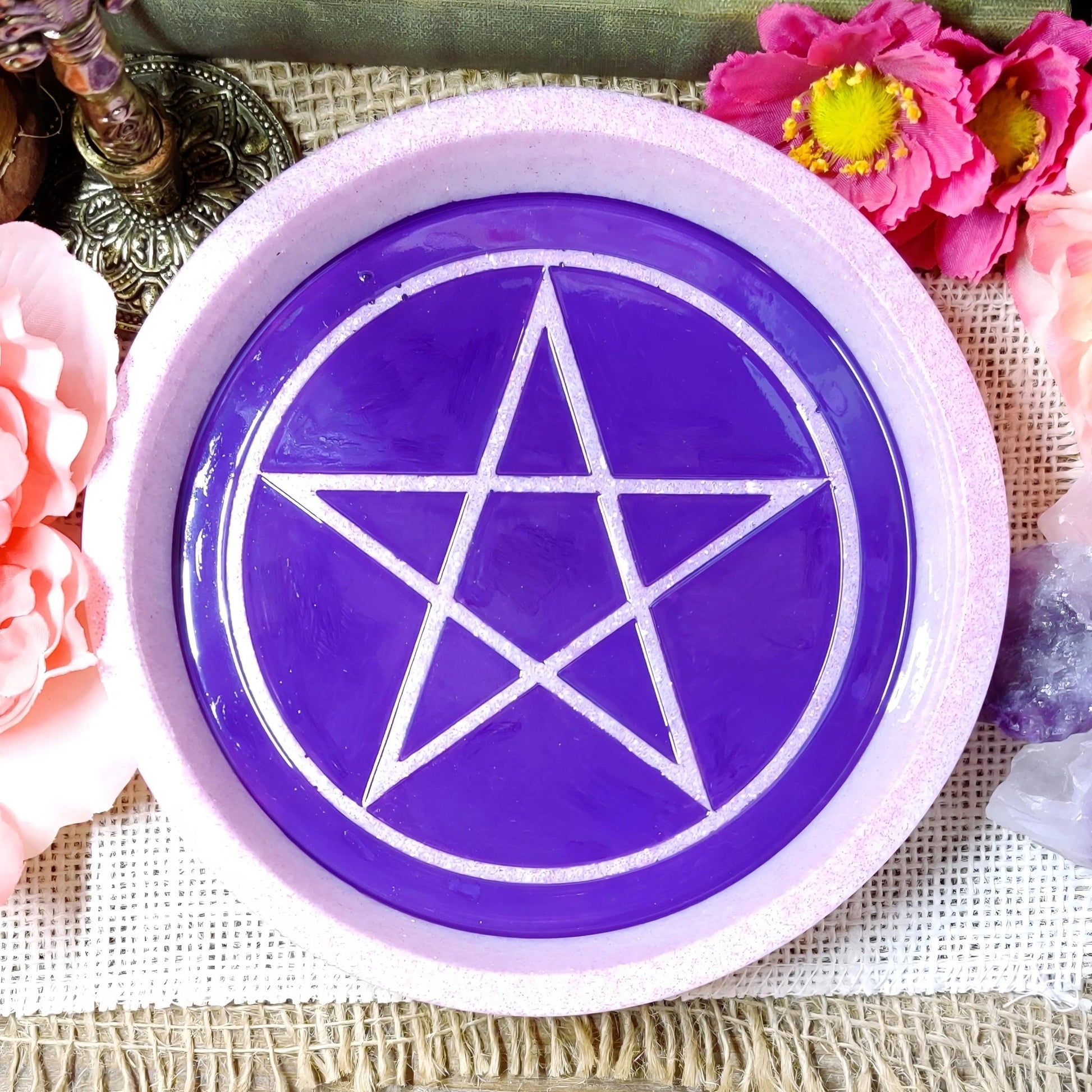 Enchanted Pentacle Altar Bowl | Wiccan Ritual & Jewelry Holder | Gothic Witchcraft Offering Dish - The Dark Primordial