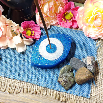Hamsa Hand Incense Burner – Evil Eye Protection & Spiritual Home Decor | Hand of Fatima Incense Stick Holder | Meditation and Spiritual Gift - The Dark Primordial
