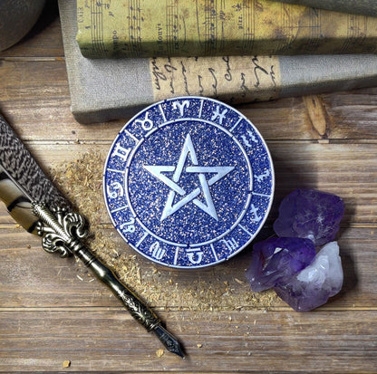 Jewelry Storage Zodiac Box, Epoxy Resin Star Sign Keepsake Box, Astrology Trinket Dish for Secular Witch, Zodiac Gifts, Horoscope Gifts