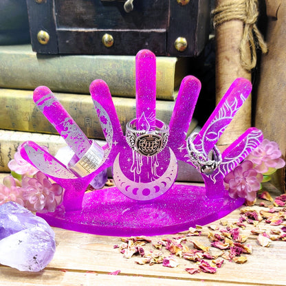 Practical Magic Ring Holder, Epoxy Resin Ring Organizer for Secular Witch & Alt Room Decor Enthusiast, Jewelry Storage, Metaphysical Gifts