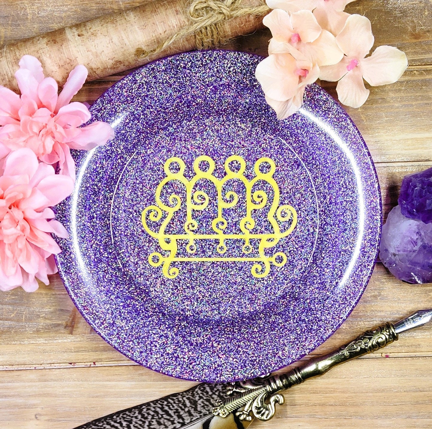 Patron Deity Offering Plate, Customizable Witch Accessory, Personalized Esoteric Decor Resin Offering Dish, Pagan Witch & Wicca Altar Piece