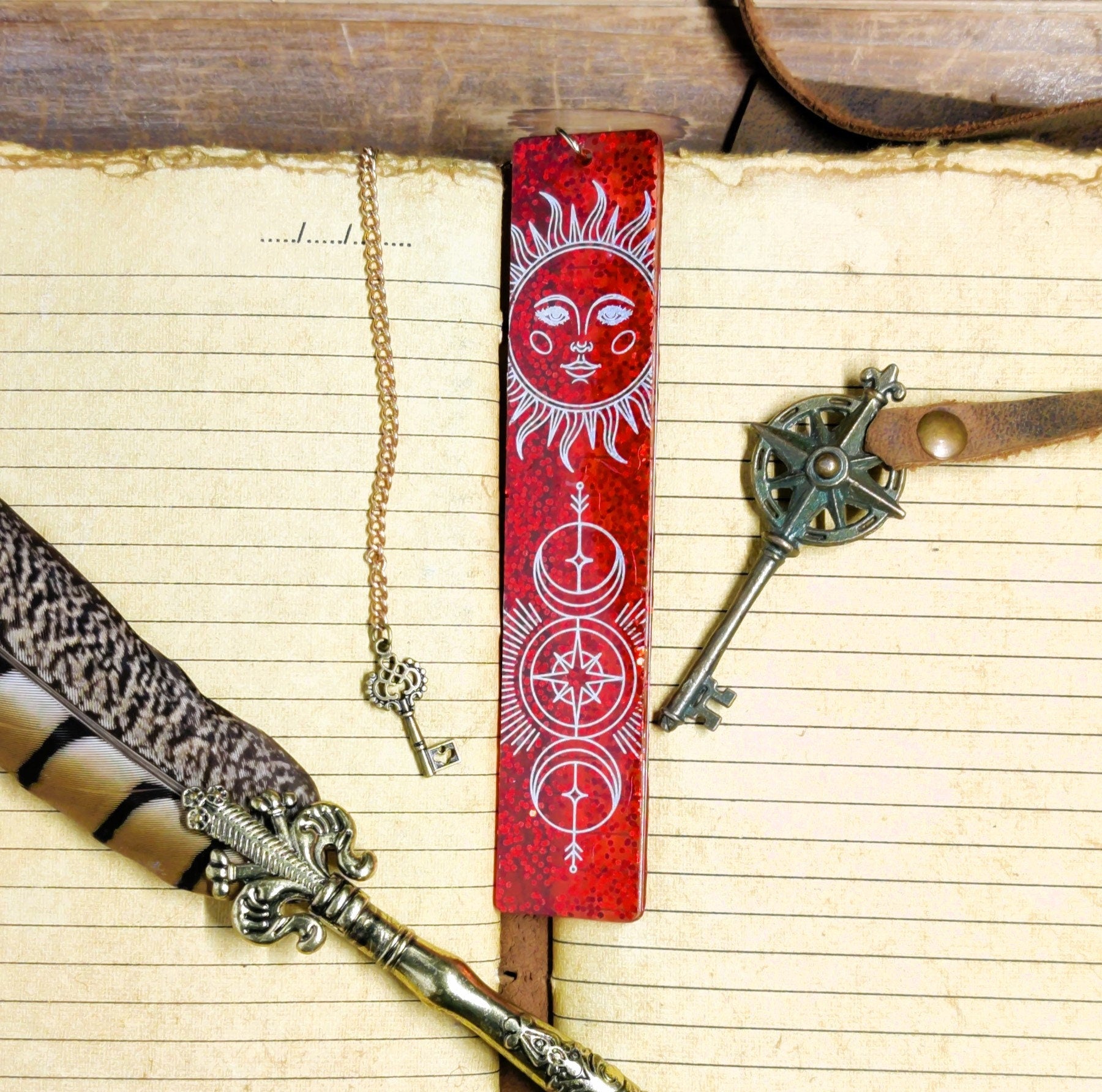 Boho Aesthetic Witch Bookmark, Secular Witchcraft Page Marker for Bookworm, Book of Shadows Pagan Gifts & Reading Gifts, Book Accessories