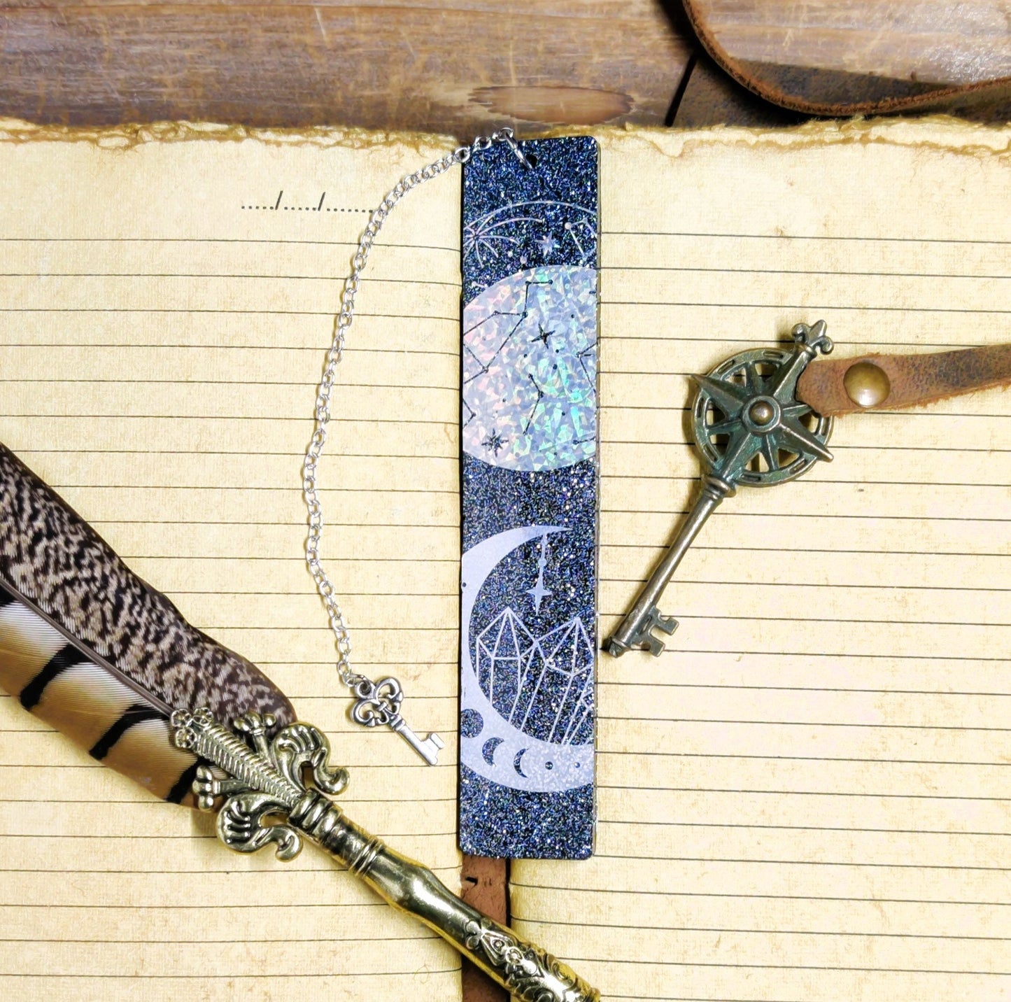 Boho Aesthetic Witch Bookmark, Secular Witchcraft Page Marker for Bookworm, Book of Shadows Pagan Gifts & Reading Gifts, Book Accessories