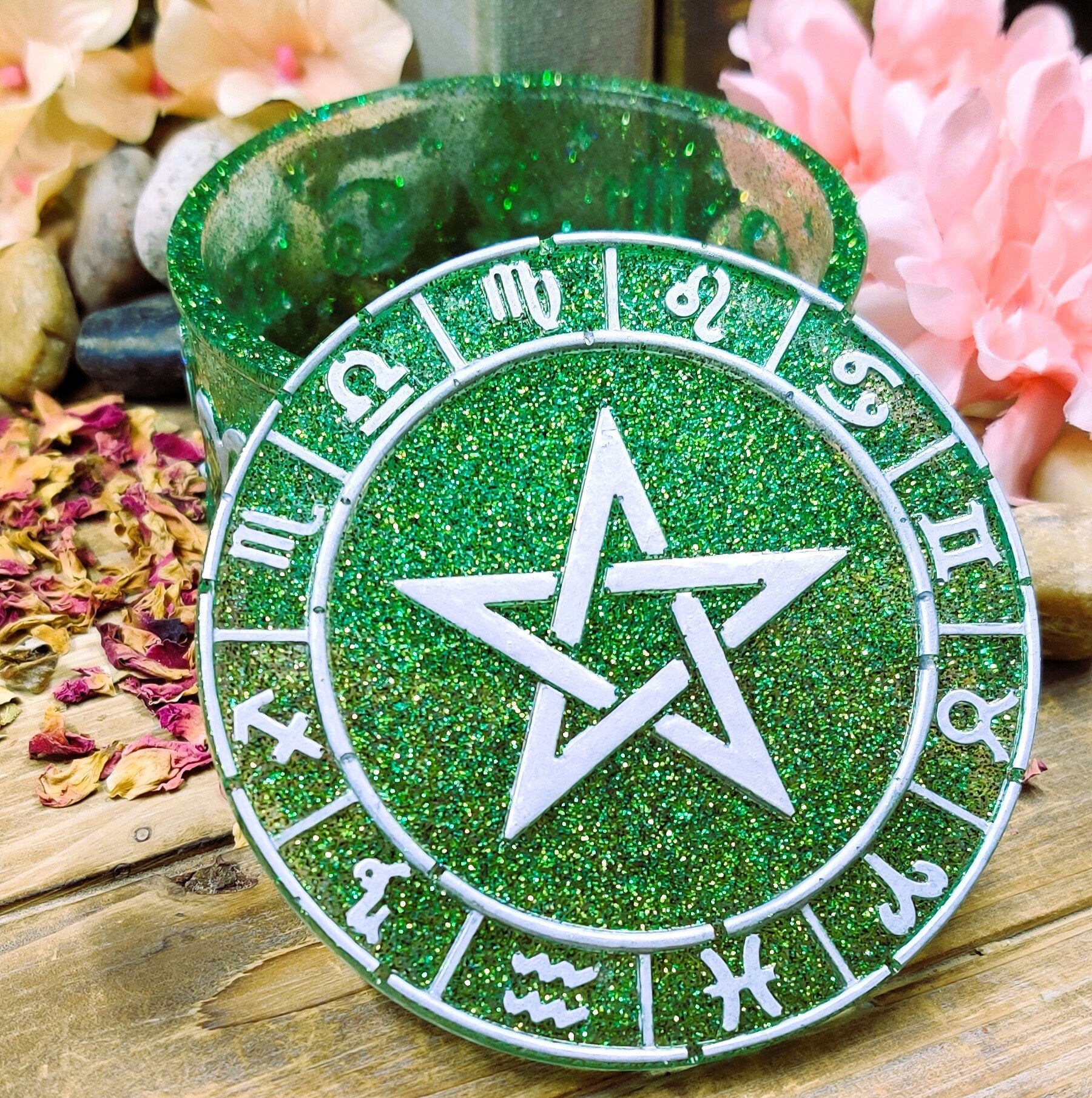 Jewelry Storage Zodiac Box, Epoxy Resin Star Sign Keepsake Box, Astrology Trinket Dish for Secular Witch, Zodiac Gifts, Horoscope Gifts