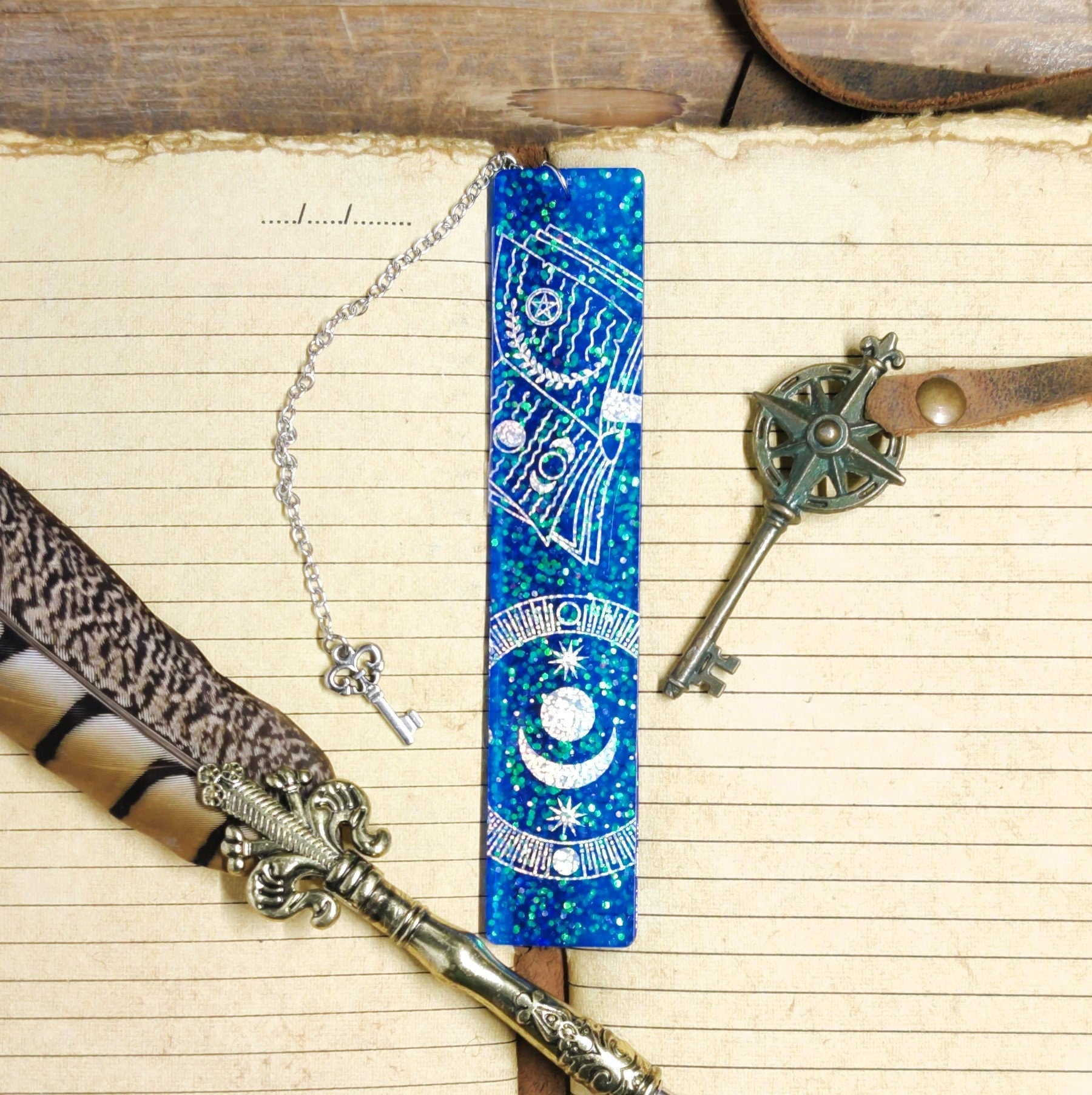 Boho Aesthetic Witch Bookmark, Secular Witchcraft Page Marker for Bookworm, Book of Shadows Pagan Gifts & Reading Gifts, Book Accessories