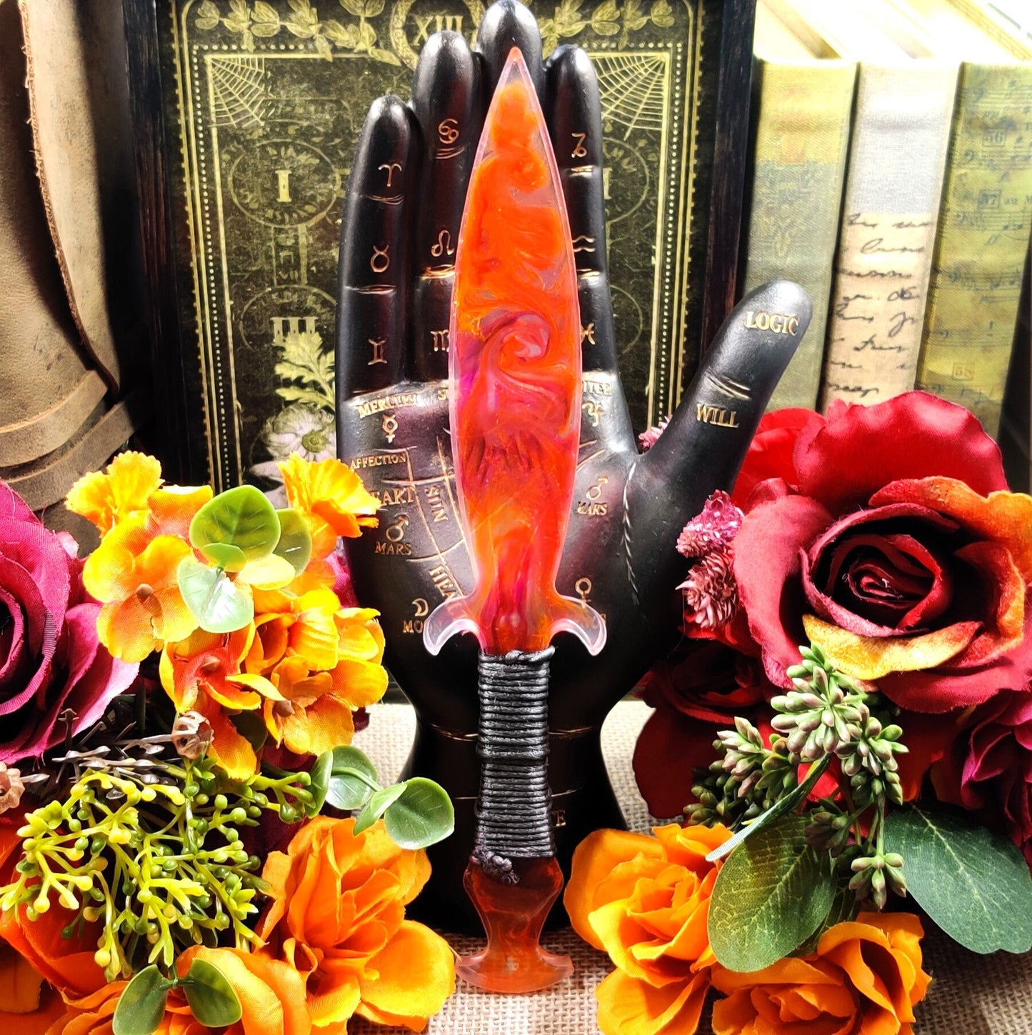 Prismatic Resin Athame, Multicolor Epoxy Dagger for Sacred Space, Wicca Spellwork & Pagan Ritual Casting, Witchy Gifts, Metaphysical Gifts