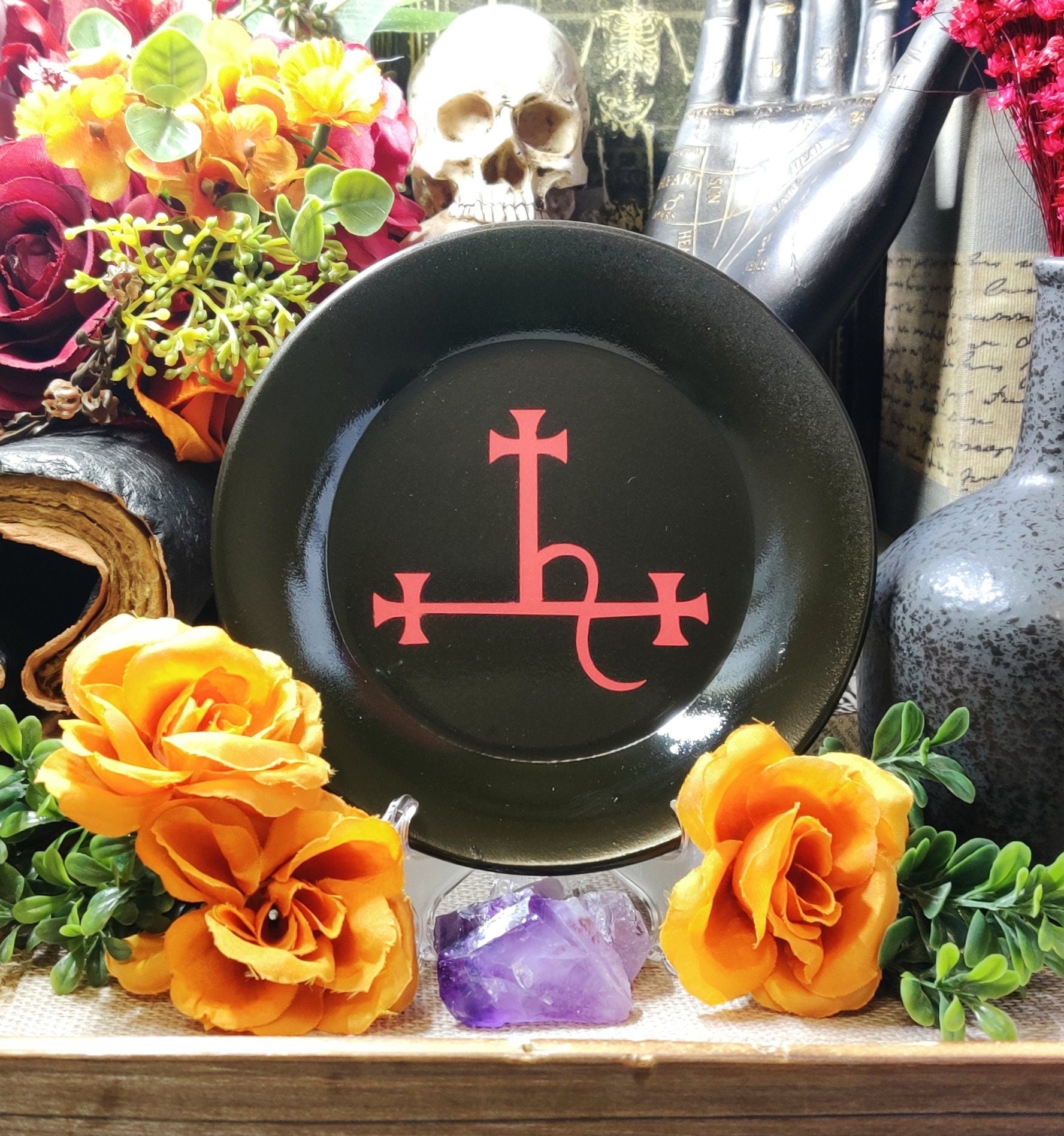 Patron Deity Offering Plate, Customizable Witch Accessory, Personalized Esoteric Decor Resin Offering Dish, Pagan Witch & Wicca Altar Piece