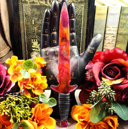 Prismatic Resin Athame, Multicolor Epoxy Dagger for Sacred Space, Wicca Spellwork & Pagan Ritual Casting, Witchy Gifts, Metaphysical Gifts