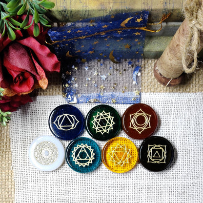 Resin Crystal Grid Board, Platonic Solid Sacred Geometry Chakra Healing Kit, Mandala Pattern Epoxy Art for Crystal Work and Spirit Guide