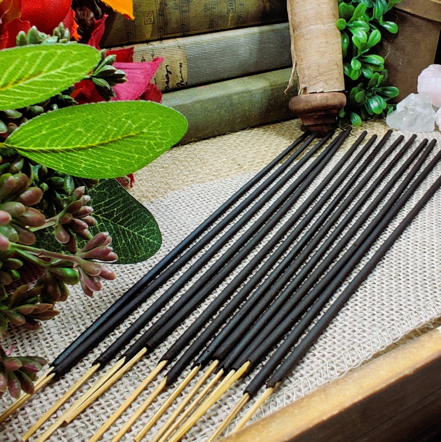 Organic Handmade Incense Sticks, Patchouli, Cedarwood & Lavender Incense for Sacred Space Meditation Gifts, Secular Witch Altar Supplies