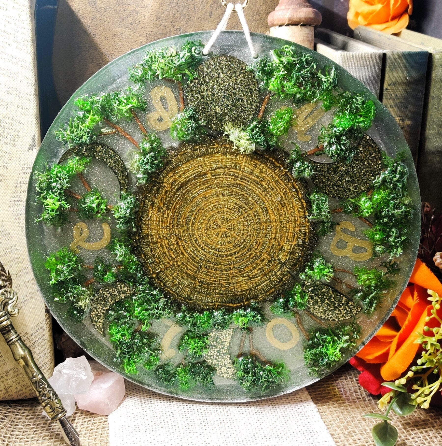 Imbolc Blessings Wall Hanging, Celtic Pagan Home Decor with Nature Motif, Winter Solstice Epoxy Resin Art, Sabbat Celebration Centerpiece