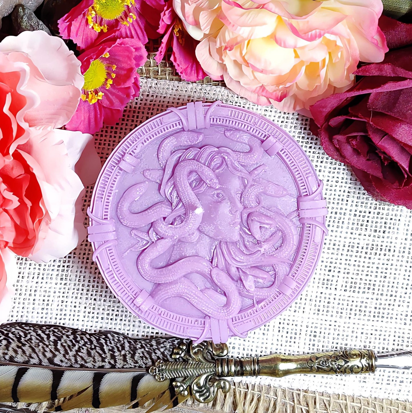 Medusa's Power | Witch's Essential Altar Candle | 16oz Ritual Magick | Greek Mythology - Coconut Soy Candle - The Dark Primordial