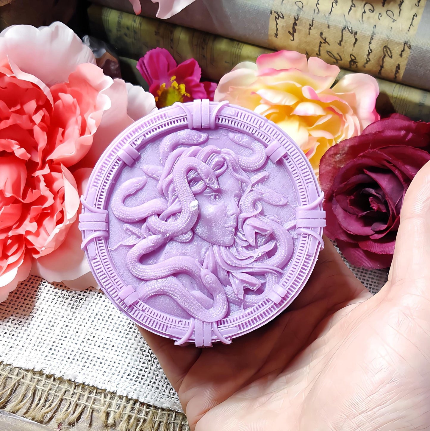Medusa's Power | Witch's Essential Altar Candle | 16oz Ritual Magick | Greek Mythology - Coconut Soy Candle - The Dark Primordial