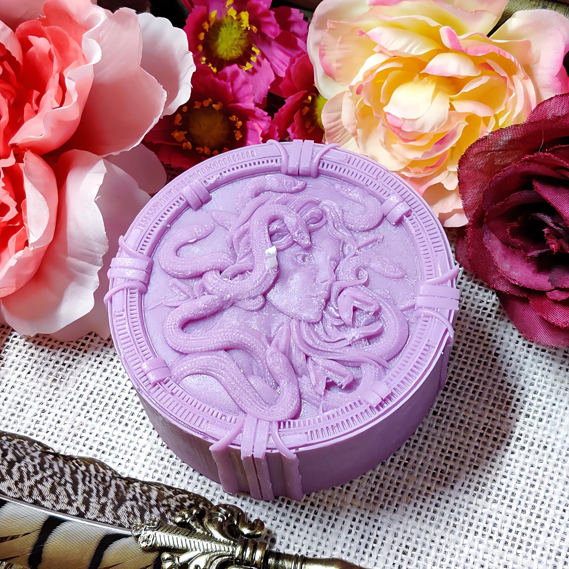 Medusa's Power | Witch's Essential Altar Candle | 16oz Ritual Magick | Greek Mythology - Coconut Soy Candle - The Dark Primordial