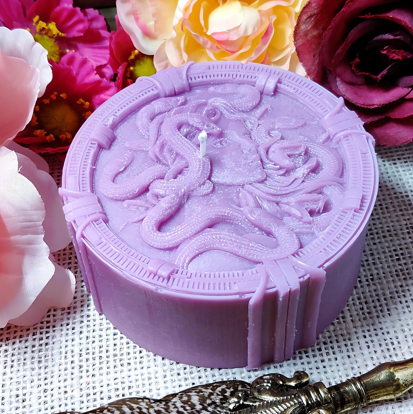 Medusa's Power | Witch's Essential Altar Candle | 16oz Ritual Magick | Greek Mythology - Coconut Soy Candle - The Dark Primordial