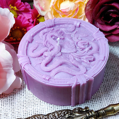 Medusa's Power | Witch's Essential Altar Candle | 16oz Ritual Magick | Greek Mythology - Coconut Soy Candle - The Dark Primordial