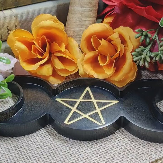 Triple Moon Goddess Trinket Tray Triple Moon Resin Decor Jewelry Organizer Tray Witchy Accessories