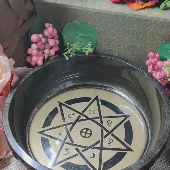 Planetary Magick Ritual Bowl, 7 Pointed Star Septagram Resin Divination Tool, Occult Art, Perfect for Metaphysical Gifts & Witchy Gifts