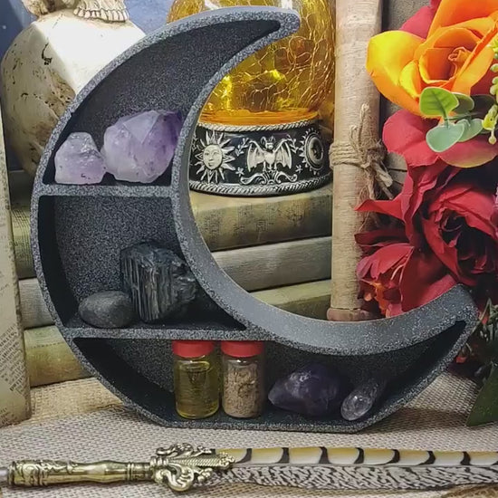 Crescent Moon Shelf Moon Jewelry Organizer Witchcraft Decor Resin Crafts