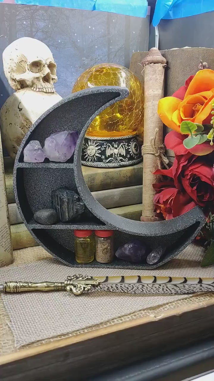 Crescent Moon Shelf Moon Jewelry Organizer Witchcraft Decor Resin Crafts