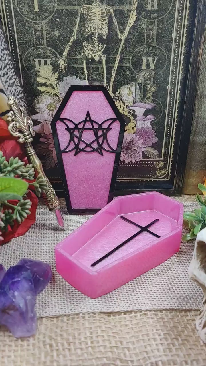 Coffin Jewelry Holder Gothic Room Decor Resin Jewelry Box Small Trinket Box