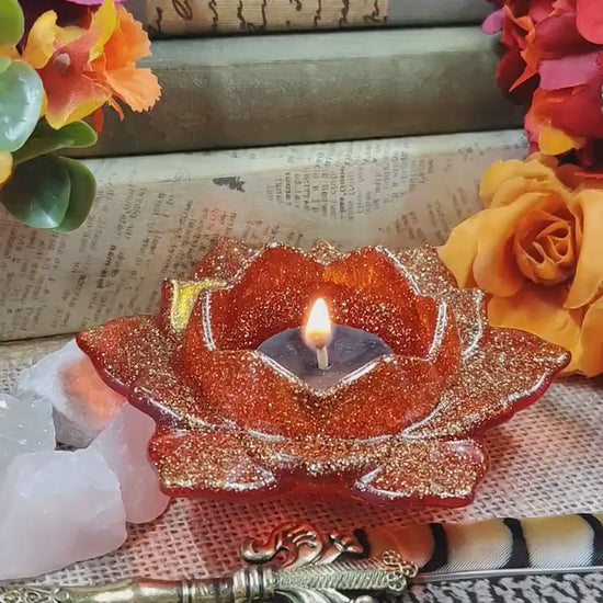 Lotus Flower Candle Holder Altar Tools Witchy Home Decor Spiritual Gifts