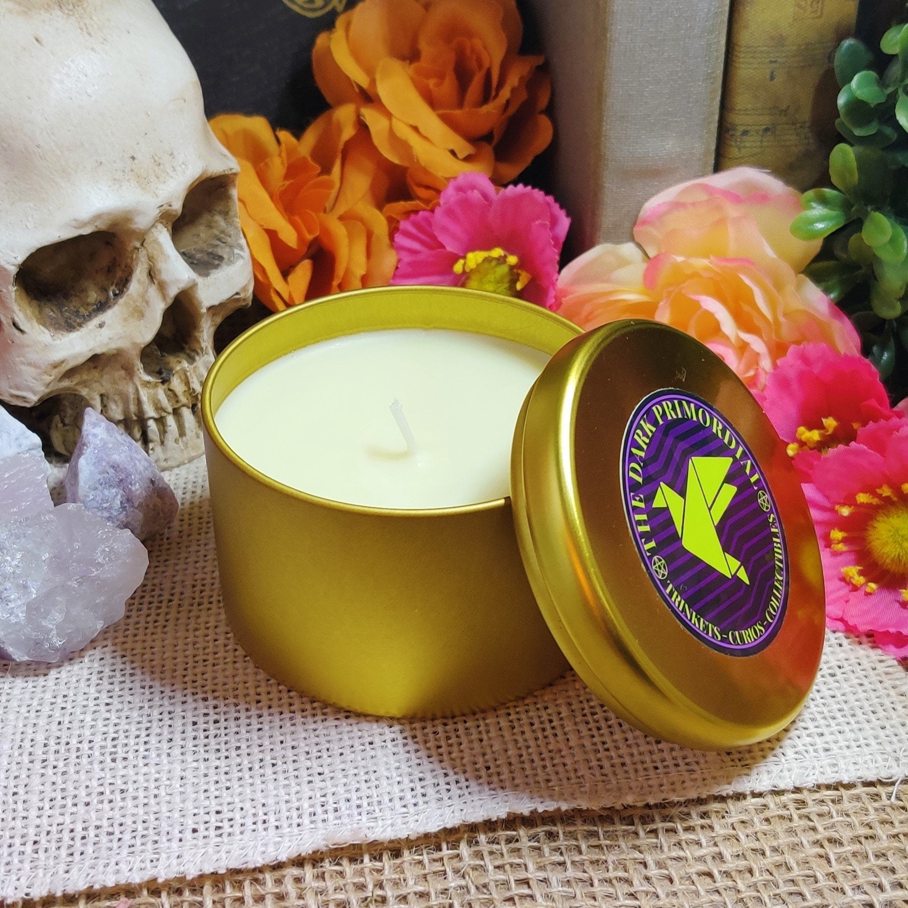 Witching Hour Coconut Soy Wax Candles, 16oz Organic Candles & Tea Lights for Sacred Space, Spellcasting and Rituals, Housewarming Gifts - The Dark Primordial