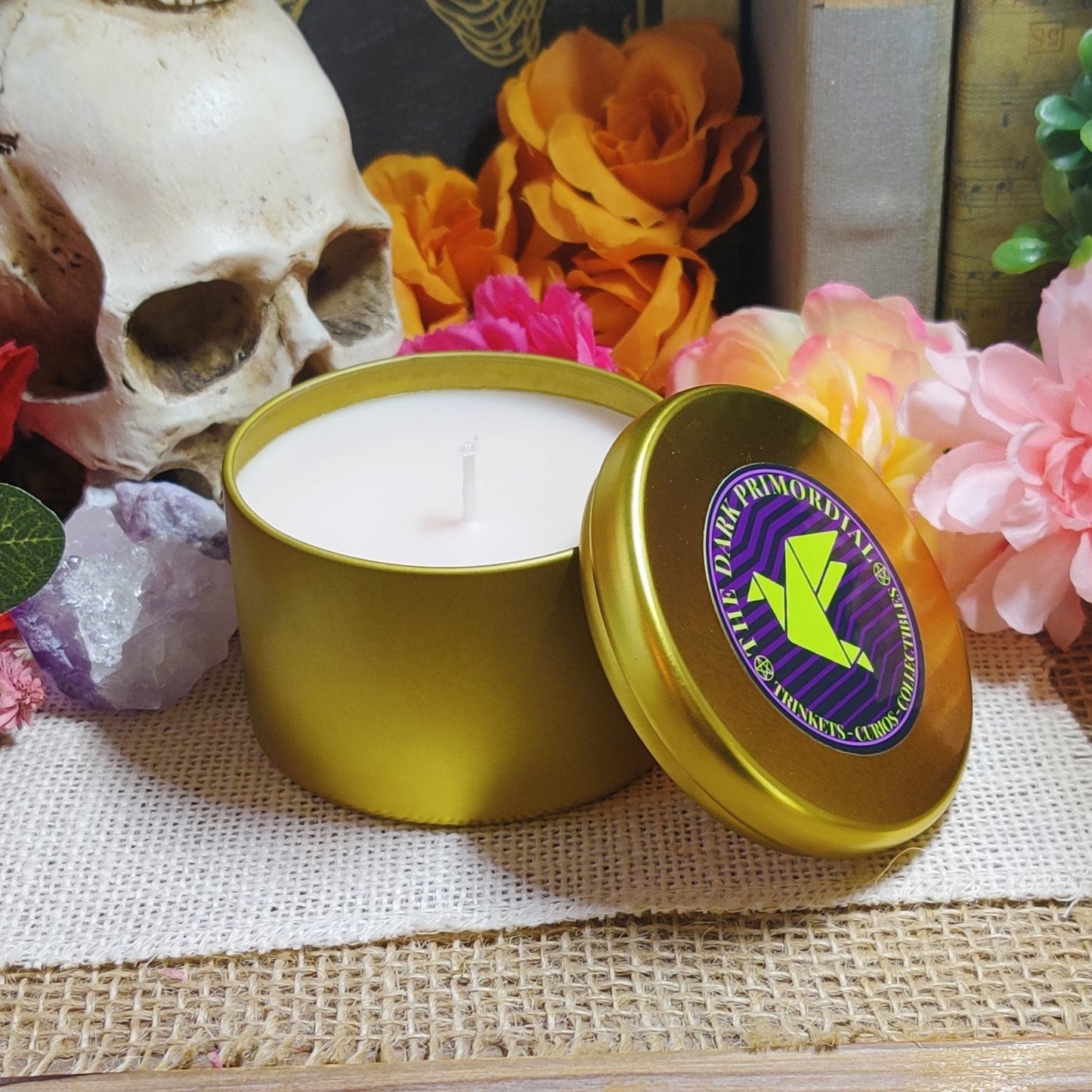 Witching Hour Coconut Soy Wax Candles, 16oz Organic Candles & Tea Lights for Sacred Space, Spellcasting and Rituals, Housewarming Gifts - The Dark Primordial