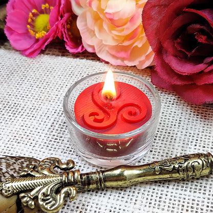 Witchy Tealight Set | 4 Magical Symbols | Spell Candles for Pagan Altar | Wicca Ritual - The Dark Primordial