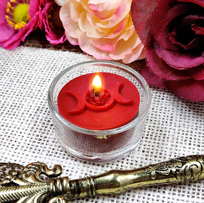 Witchy Tealight Set | 4 Magical Symbols | Spell Candles for Pagan Altar | Wicca Ritual - The Dark Primordial